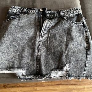 Distressed Jean Skirt